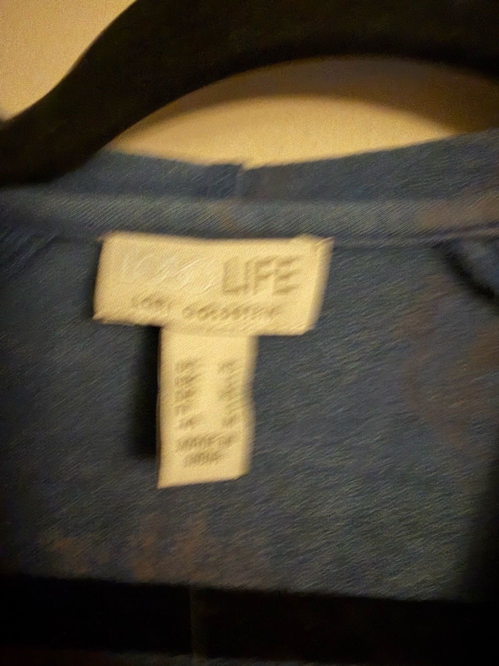 LOGO by Lori Goldstein Blue Hooded Long Sleeve Tee - Picture 4 of 5